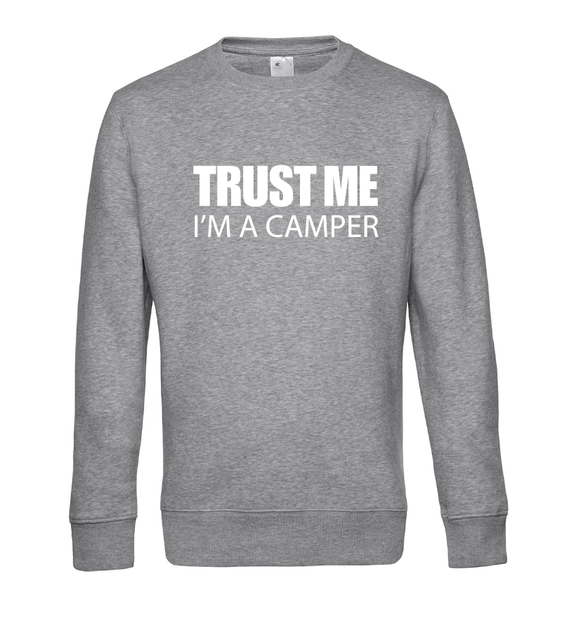 camping-kleidung-sweatshirt-pullover-trust-me-im-a-camper-heather-gray Trust Me, I´m a Camper - Camping Sweatshirt / Pullover (Unisex)