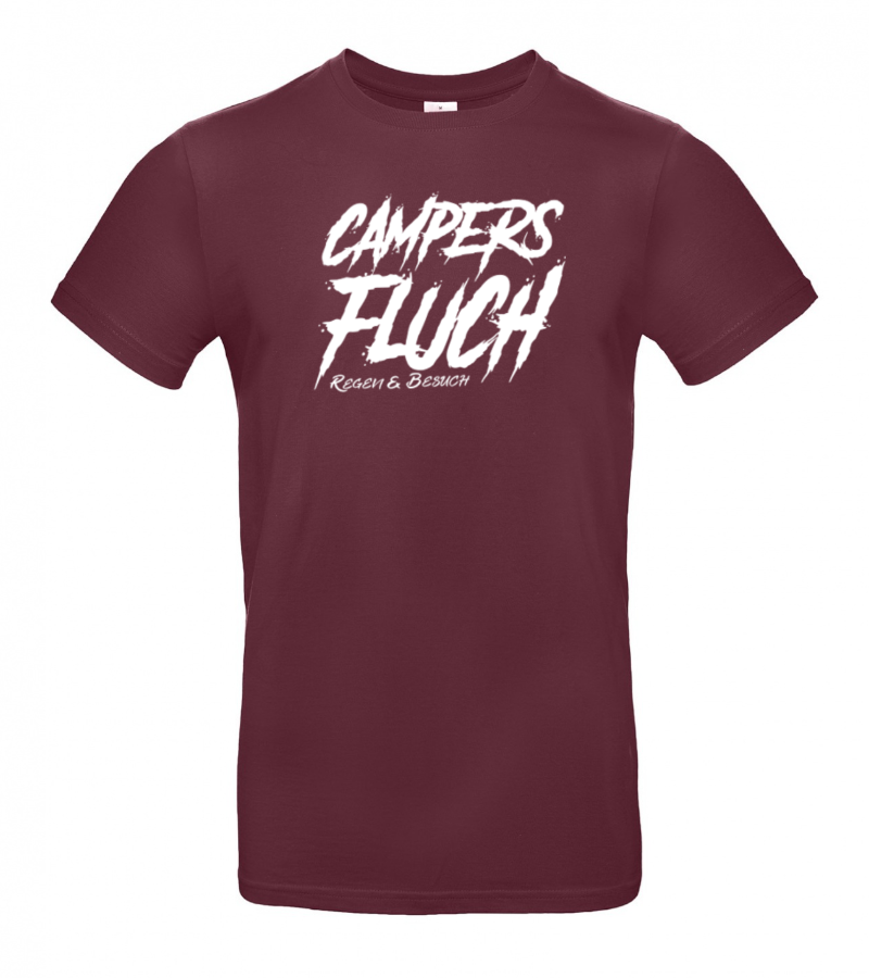camping-kleidung-camper-t-shirt-campers-fluch-regen-besuch-burgundy Campers Fluch, Regen und Besuch - Camping T-Shirt (Unisex)