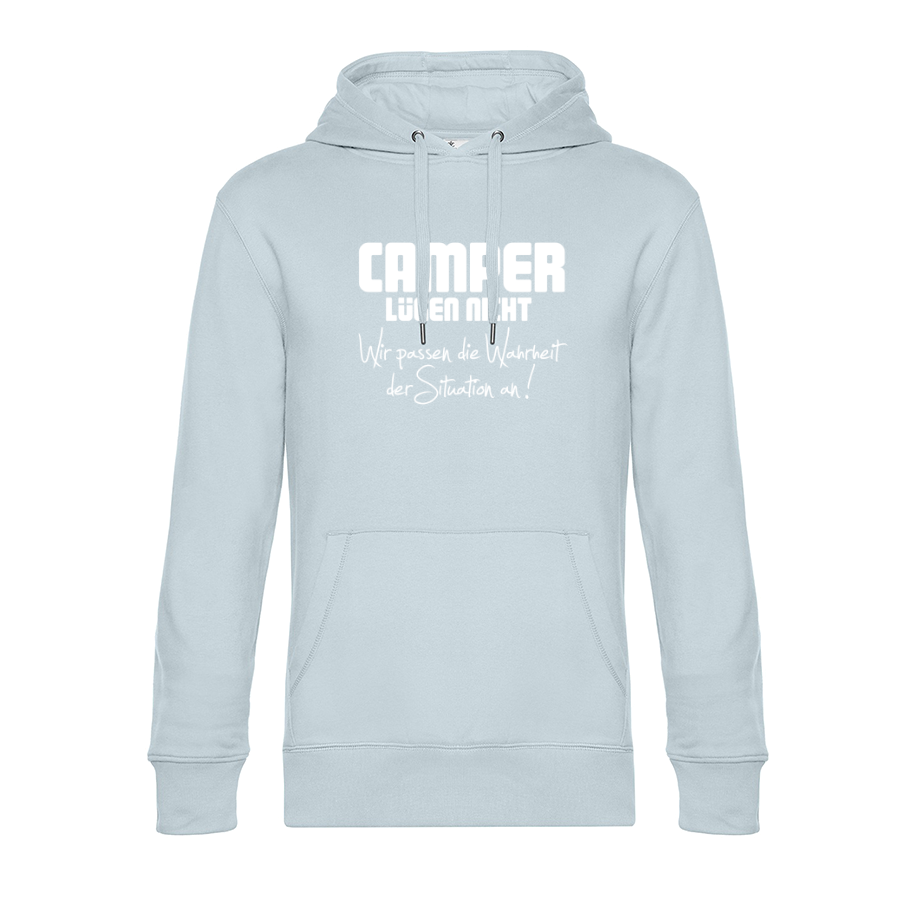 Camper lügen nicht, wir passen die Wahrheit der Situation an! - Unser Hoodie für Camper ist die ideale Camping Kleidung. Unsere Hoodies eignen sich für Wohnmobil, Wohnwagen oder Dauercamper. Ideal auch als Geschenk für Camper.