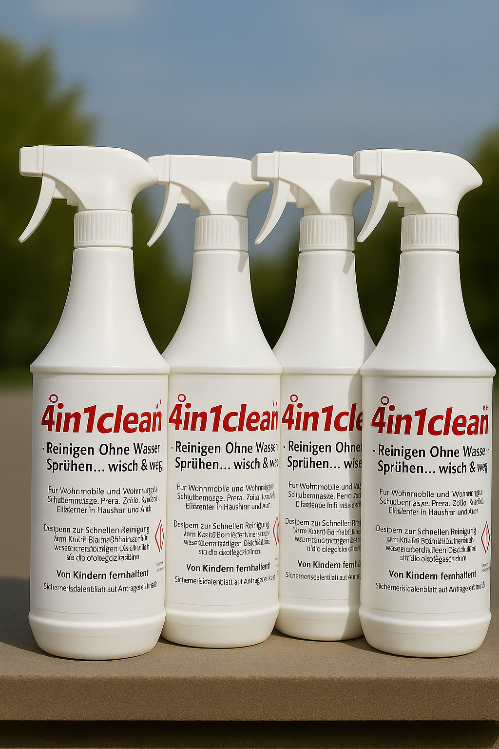 4in1clean 4er-Pack – 4 × 1 l Caravan-Reiniger + 10 € Gutschein
