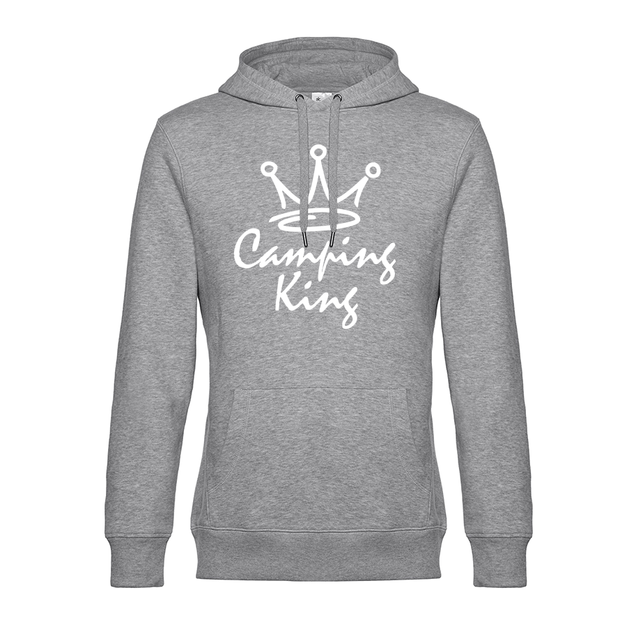 Camping King - Unser Hoodie für Camper ist die ideale Camping Kleidung. Unsere Hoodies eignen sich für Wohnmobil, Wohnwagen oder Dauercamper. Ideal auch als Geschenk für Camper.
