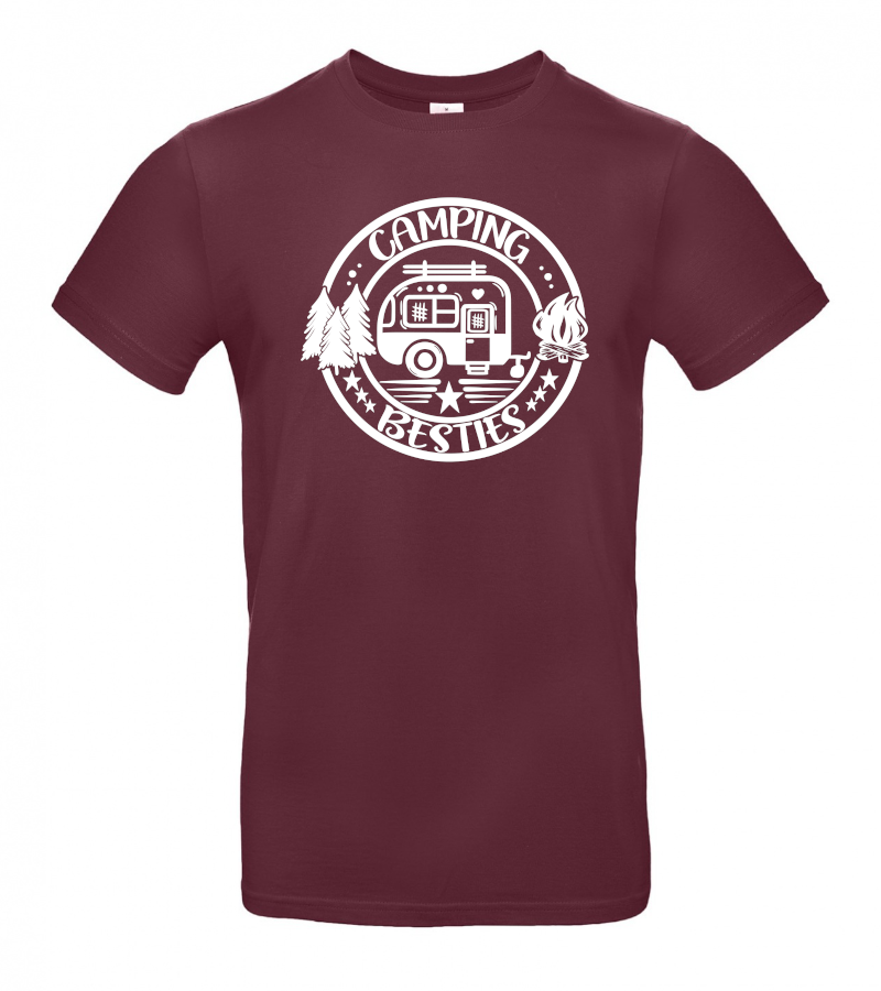 Cool-Camping-Besties-Camper-Tops-Geschenk-fuer-Camperin-Burgundy CAMPING BESTIES - Cool Camping T-Shirt (Unisex)