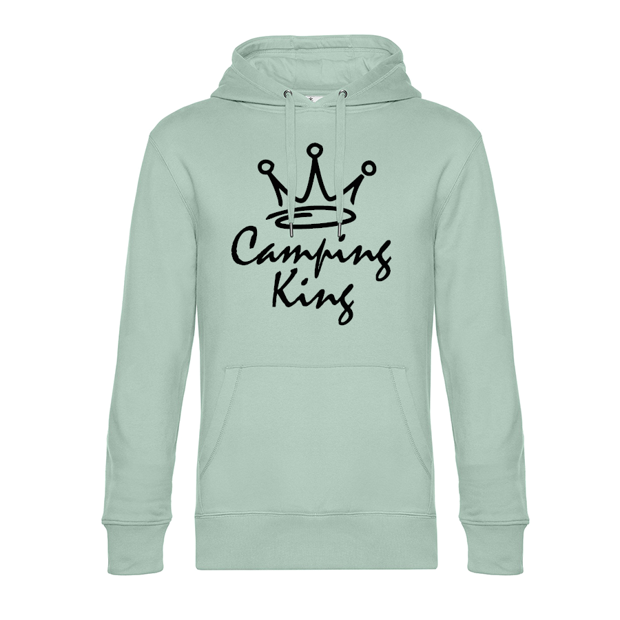 wohnmobil-wohnwagen-bekleidung-hoodie-fuer-camper-camping-king-aqua-green-black Camping King - Unser Hoodie für Camper ist die ideale Camping Kleidung. Unsere Hoodies eignen sich für Wohnmobil, Wohnwagen oder Dauercamper. Ideal auch als Geschenk für Camper.