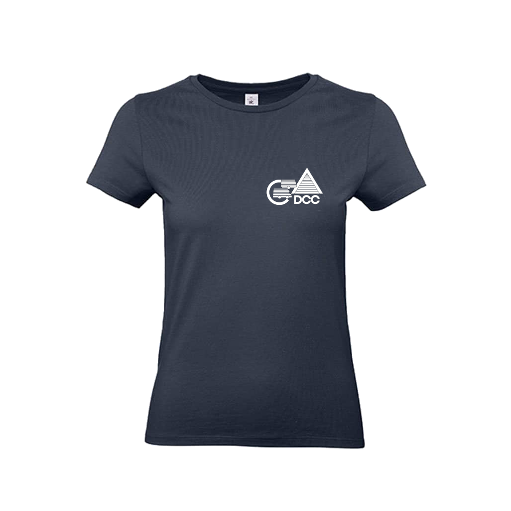 dcc-t-shirt-navy-weiss-damen DCC Deutscher Camping Club - T-Shirt (Damen ohne LV) Blau/Weiß