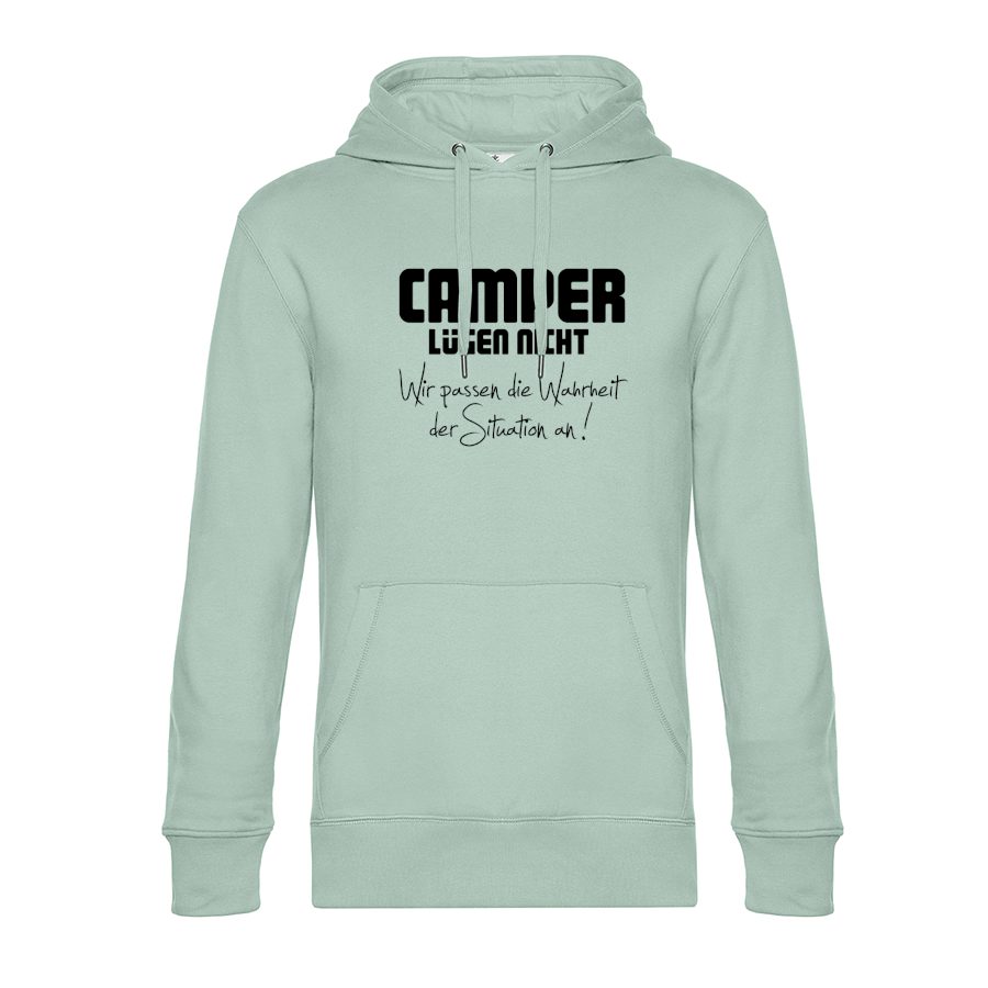 Camper lügen nicht, wir passen die Wahrheit der Situation an! - Unser Hoodie für Camper ist die ideale Camping Kleidung. Unsere Hoodies eignen sich für Wohnmobil, Wohnwagen oder Dauercamper. Ideal auch als Geschenk für Camper.