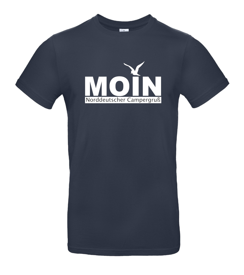 Moin-Campergruss-Camping-T-Shirt-Geschenkidee-fuer-Camper-Navy MOIN - Norddeutscher Campergruß - Camping T-Shirt (Unisex)