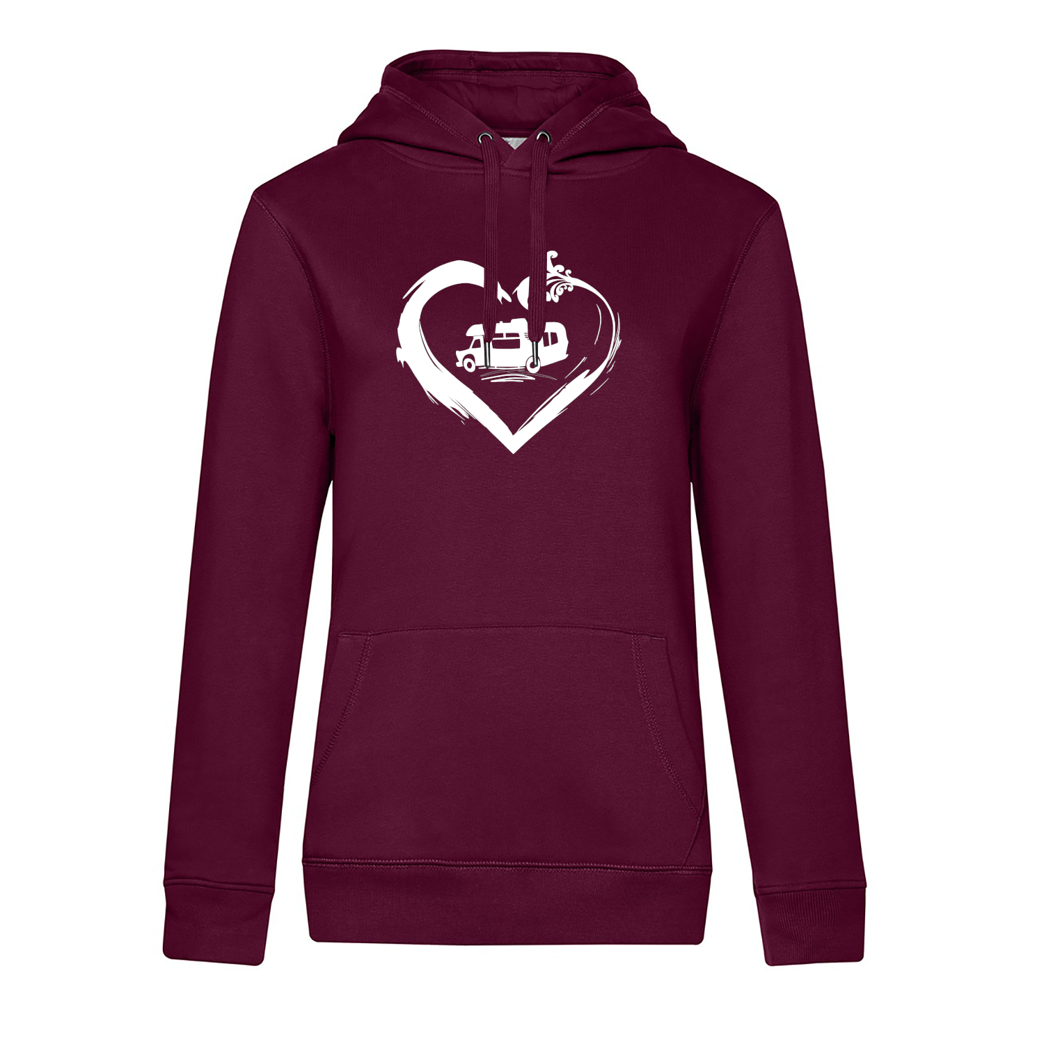 Wohnmobil mit Herz - Camping Hoodie für Frauen - Unser Hoodie für Camper ist die ideale Camping Kleidung. Unsere Hoodies eignen sich für Wohnmobil, Wohnwagen oder Dauercamper. Ideal auch als Geschenk für Camper.