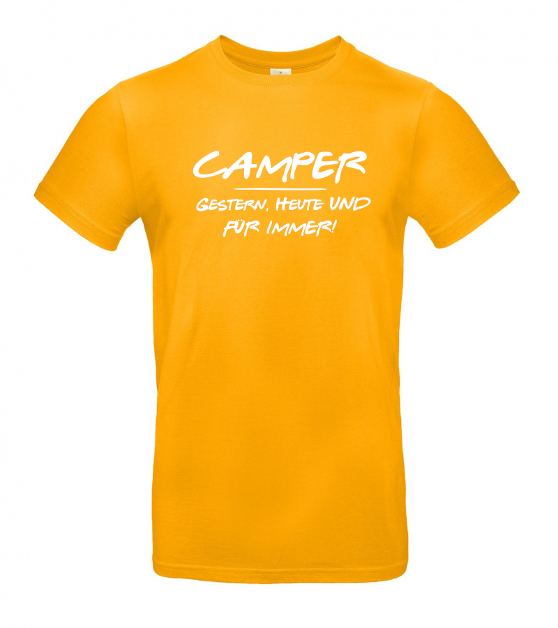 camping-shirts-kleidung-bekleidung-camper-gestern-heute-immer-apricot CAMPER - GESTERN, HEUTE UND FÜR IMMER! - Camping T-Shirt (Unisex)