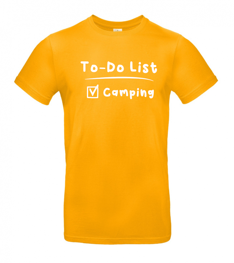To-Do-List-Camping-Geschenkidee-fuer-Camper-Apricot To-Do List - Camping T-Shirt (Unisex)