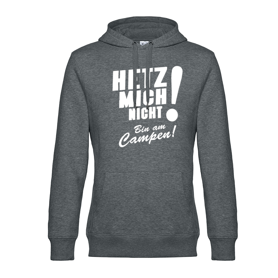 camping-bekleidung-hoodie-fuer-camper-bin-am-campen-heather-mid-gray HETZ MICH NICHT! Bin am Campen! - Ich will doch nur Campen - Unser Hoodie für Camper ist die ideale Camping Kleidung. Unsere Hoodies eignen sich für Wohnmobil, Wohnwagen oder Dauercamper. Ideal auch als Geschenk für Camper.