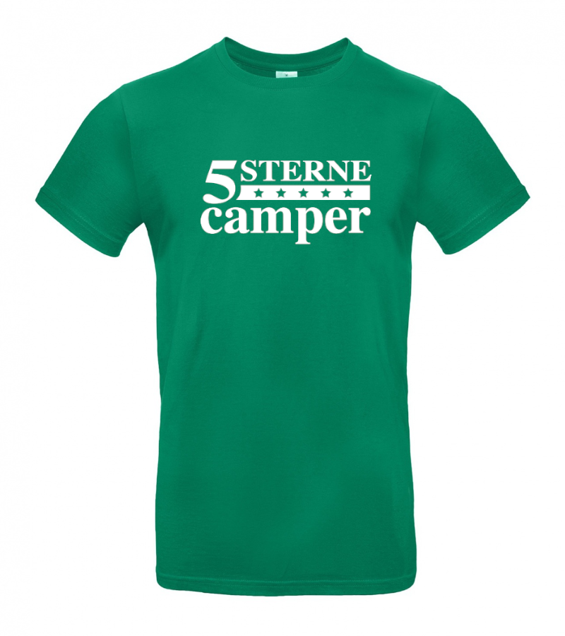 camping-kleidung-t-shirt-5-sterne-camper-kelly-green 5 Sterne Camper - Camping T-Shirt (Unisex)