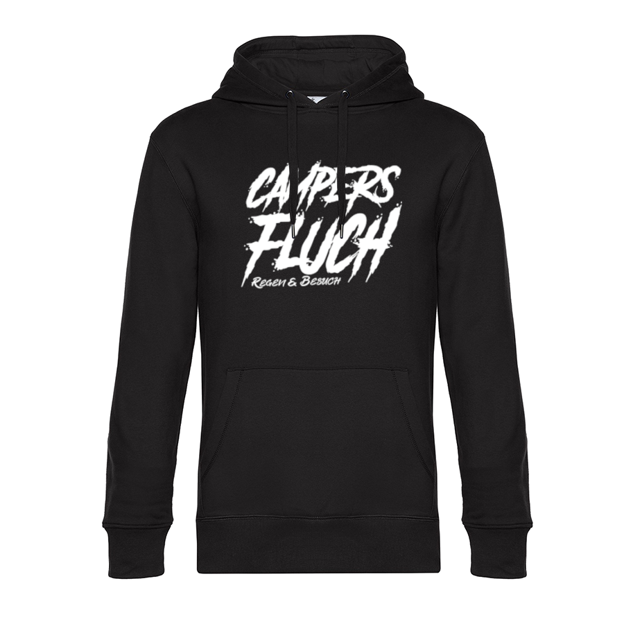 Campers Fluch, Regen und Besuch - Unser Hoodie für Camper ist die ideale Camping Kleidung. Unsere Hoodies eignen sich für Wohnmobil, Wohnwagen oder Dauercamper. Ideal auch als Geschenk für Camper.