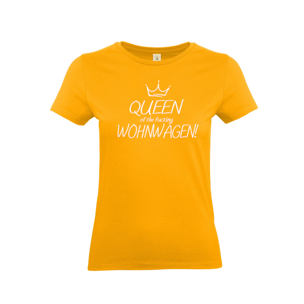 Geschenkidee-fuer-camper-Damen-T-Shirts-fuer-Camperin-Queen-Wohnwagen-Apricot