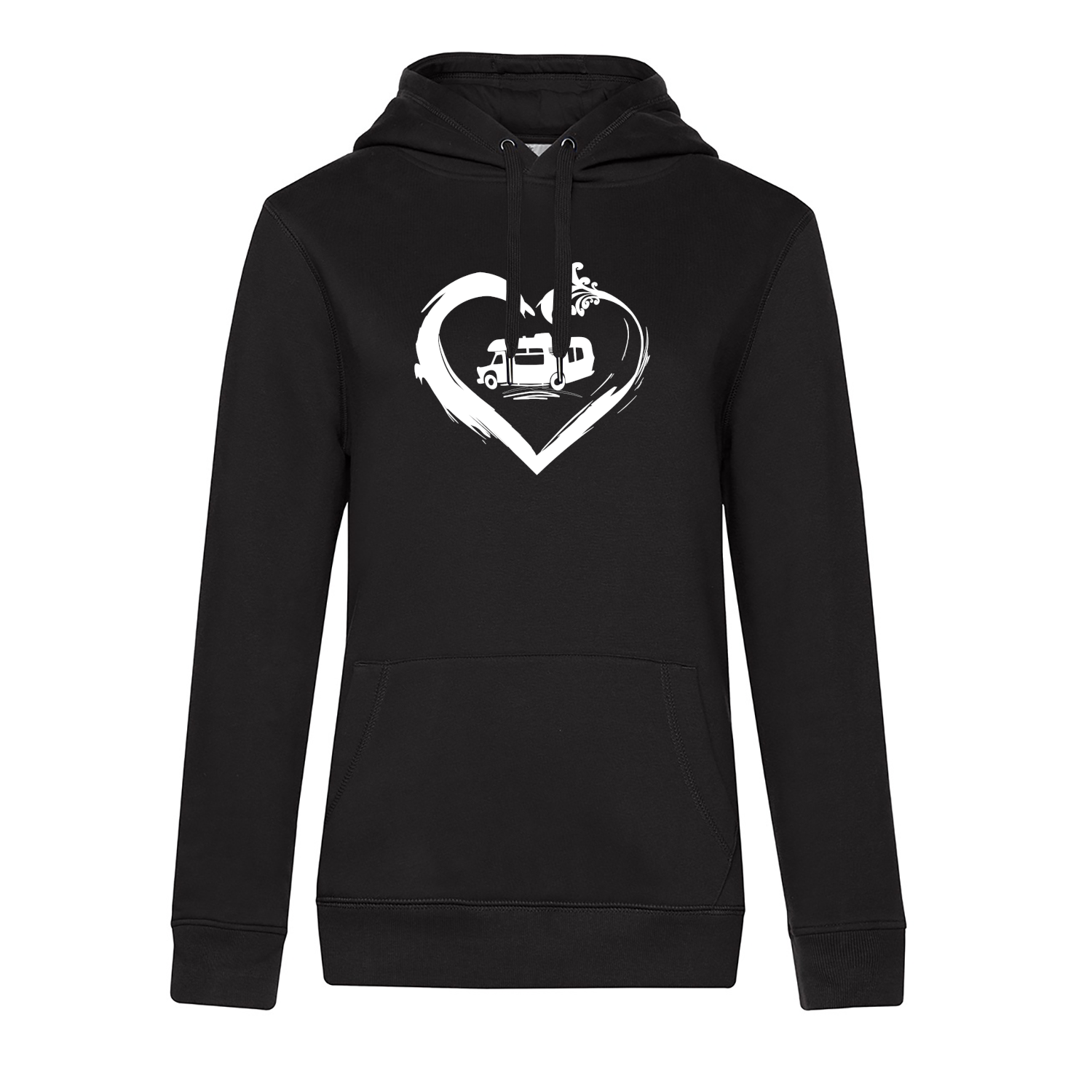 Wohnmobil mit Herz - Camping Hoodie für Frauen - Unser Hoodie für Camper ist die ideale Camping Kleidung. Unsere Hoodies eignen sich für Wohnmobil, Wohnwagen oder Dauercamper. Ideal auch als Geschenk für Camper.