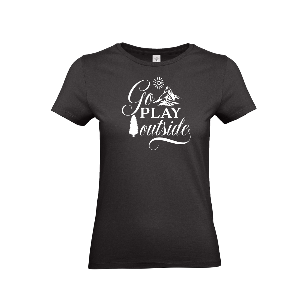 T-Shirts-fuer-eine-Camperin-Geschenkidee-Camping-Play-Outside-bl Kleidung für die Camperin - Go play outside