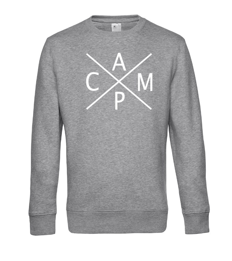 camping-sweatshirt-pullover-fuer-camper-camp-heather-graylxPvA90eV8zN1 C A M P - Camping Sweatshirt / Pullover (Unisex)