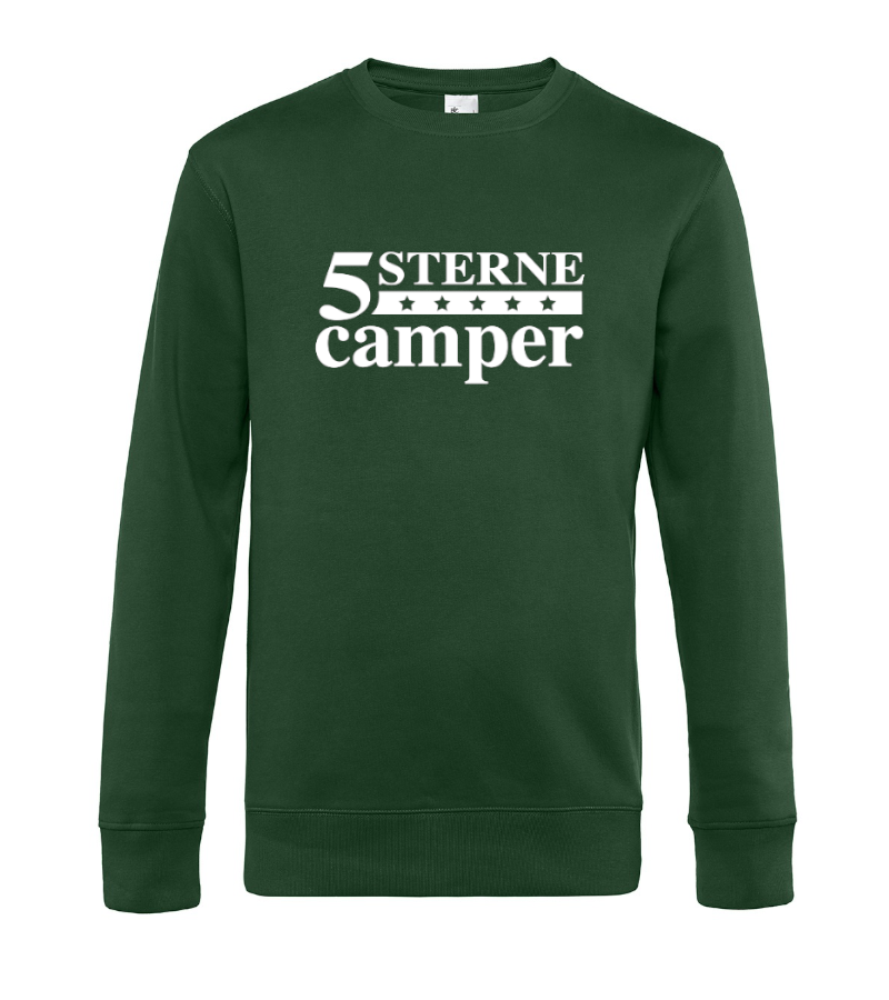 camping-sweatshirt-pullover-fuer-camper-5-sterne-bottle-gray 5 Sterne Camper - Camping Sweatshirt / Pullover (Unisex)