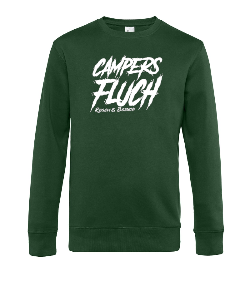 camping-kleidung-sweatshirt-pullover-campers-fluch-regen-und-besuch-bottle-green Campers Fluch, Regen und Besuch - Camping Sweatshirt / Pullover (Unisex)