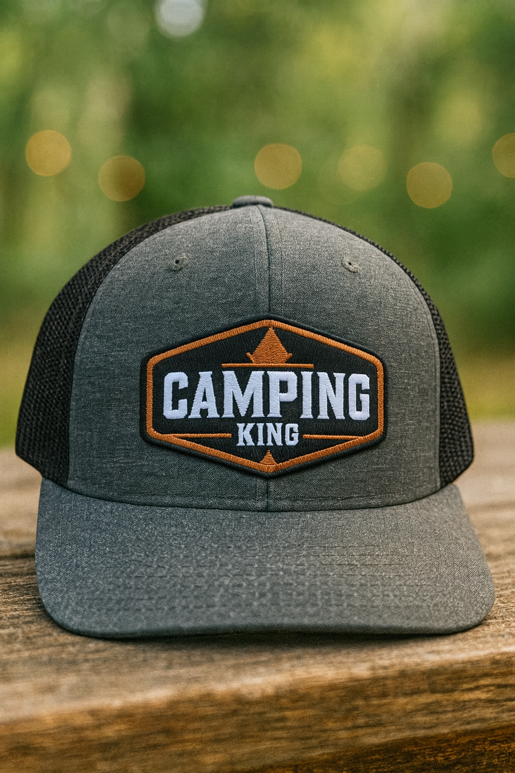 Camping King - Flexfit Camping Cap in Grau / Schwarz