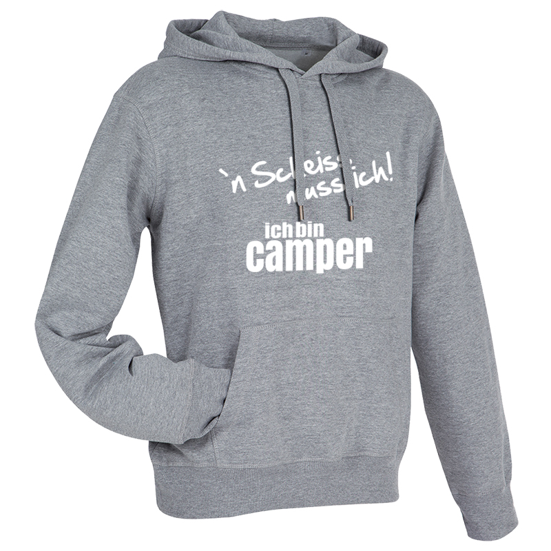 n-Scheiss-muss-ich-ICH-BIN-CAMPER-Hoody-grey-white Ostseecamping Familie Heide - Pauli Hoodie - Kinder Camping-Hoody